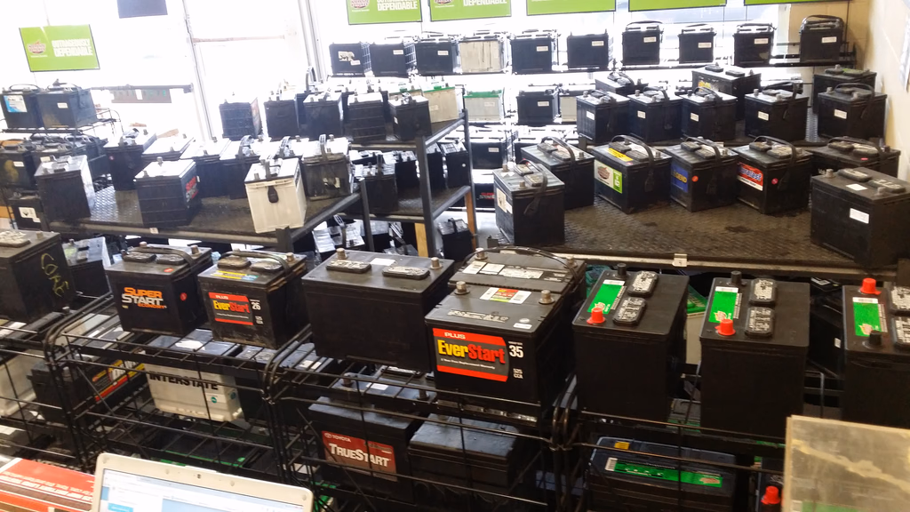 Reconditioned batteries from many brands stocked and ready for sale